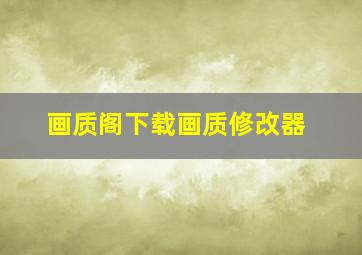 画质阁下载画质修改器