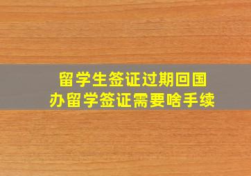 留学生签证过期回国办留学签证需要啥手续