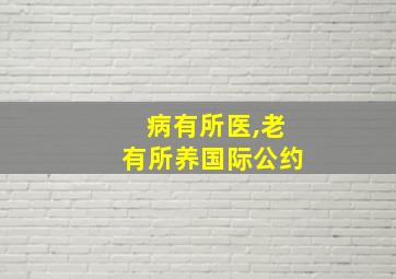 病有所医,老有所养国际公约