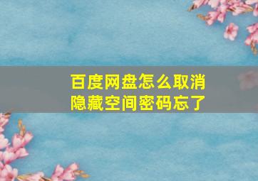 百度网盘怎么取消隐藏空间密码忘了