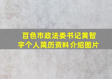 百色市政法委书记黄智宇个人简历资料介绍图片