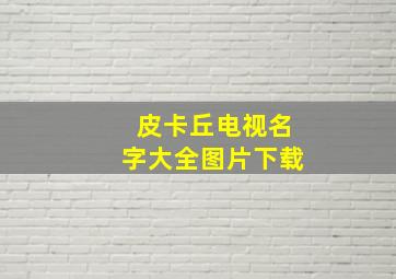 皮卡丘电视名字大全图片下载