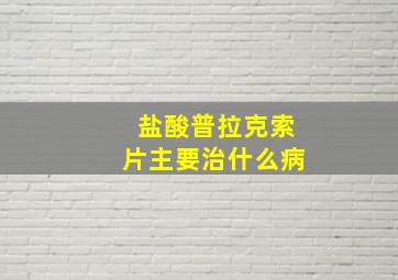 盐酸普拉克索片主要治什么病