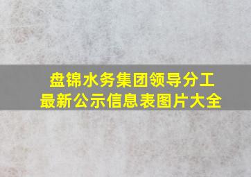 盘锦水务集团领导分工最新公示信息表图片大全