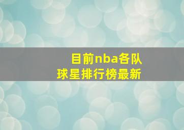 目前nba各队球星排行榜最新