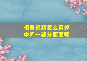 相册视频怎么剪掉中间一部分画面呢