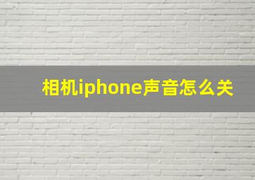 相机iphone声音怎么关