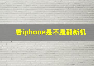 看iphone是不是翻新机