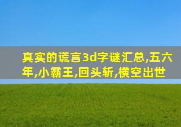 真实的谎言3d字谜汇总,五六年,小霸王,回头斩,横空出世