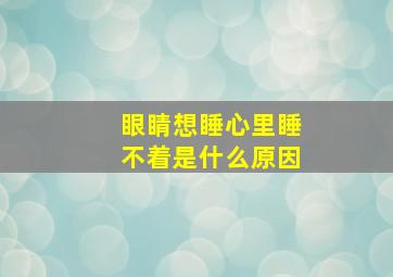 眼睛想睡心里睡不着是什么原因