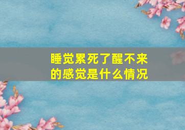 睡觉累死了醒不来的感觉是什么情况