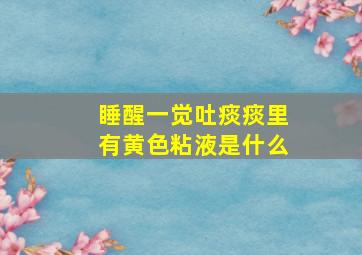 睡醒一觉吐痰痰里有黄色粘液是什么