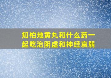 知柏地黄丸和什么药一起吃治阴虚和神经哀弱