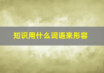 知识用什么词语来形容