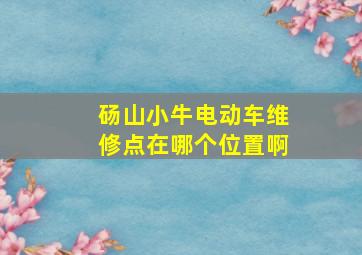 砀山小牛电动车维修点在哪个位置啊