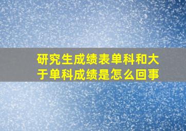 研究生成绩表单科和大于单科成绩是怎么回事