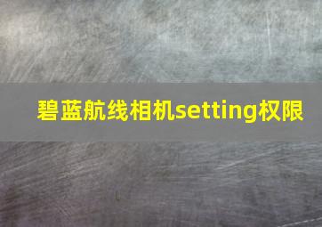 碧蓝航线相机setting权限