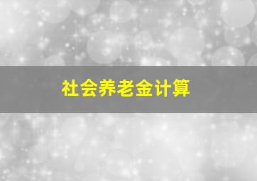 社会养老金计算