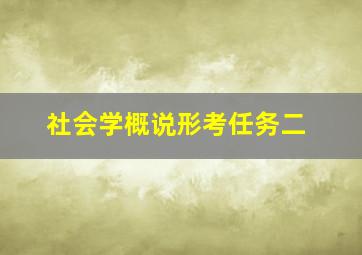 社会学概说形考任务二