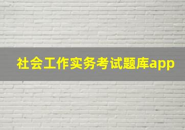 社会工作实务考试题库app