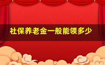 社保养老金一般能领多少