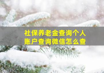 社保养老金查询个人账户查询微信怎么查