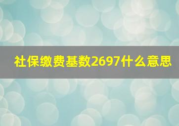 社保缴费基数2697什么意思