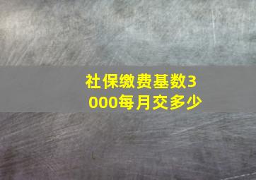 社保缴费基数3000每月交多少