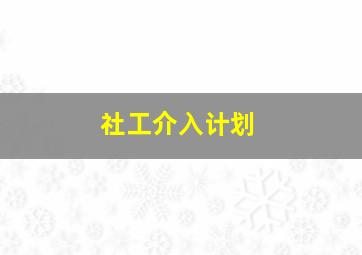 社工介入计划