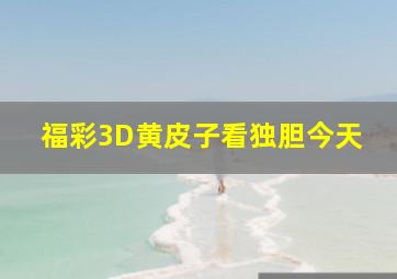 福彩3D黄皮子看独胆今天