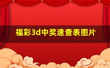 福彩3d中奖速查表图片