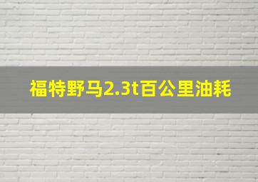 福特野马2.3t百公里油耗