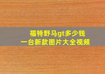 福特野马gt多少钱一台新款图片大全视频