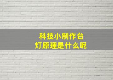 科技小制作台灯原理是什么呢