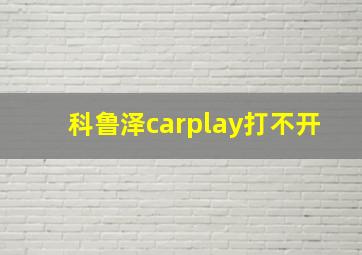 科鲁泽carplay打不开