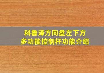 科鲁泽方向盘左下方多功能控制杆功能介绍