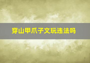 穿山甲爪子文玩违法吗