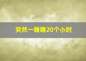 突然一睡睡20个小时