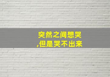 突然之间想哭,但是哭不出来