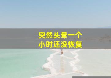 突然头晕一个小时还没恢复