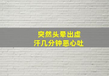 突然头晕出虚汗几分钟恶心吐