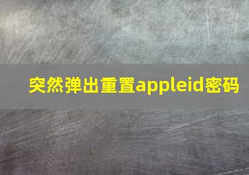 突然弹出重置appleid密码