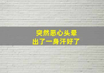 突然恶心头晕出了一身汗好了