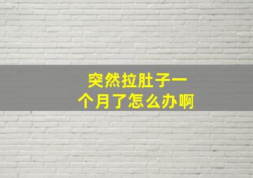 突然拉肚子一个月了怎么办啊