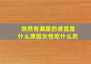 突然有漏尿的感觉是什么原因女性吃什么药