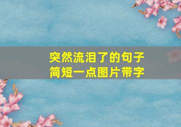 突然流泪了的句子简短一点图片带字