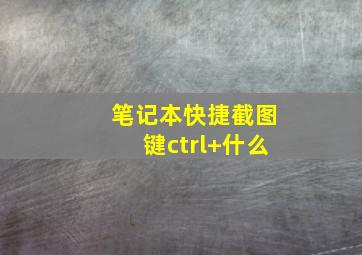 笔记本快捷截图键ctrl+什么