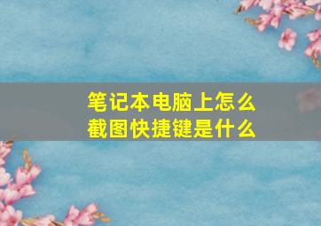 笔记本电脑上怎么截图快捷键是什么