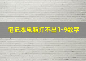 笔记本电脑打不出1-9数字