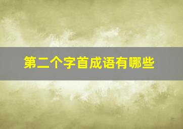 第二个字首成语有哪些